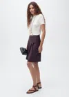 Mango Short-sleeved Fine-knit Sweater White