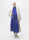 Mango Short-sleeved Fine-knit Sweater Blue