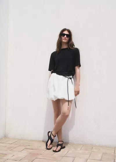 Mango Short-sleeved Fine-knit Sweater Black
