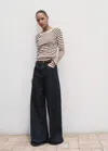 Mango Long-sleeved Fine-knit Sweater In Sand