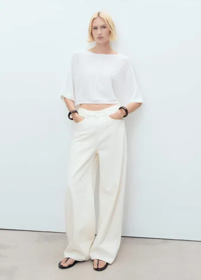 MANGO OVERSIZED FINE-KNIT SWEATER WHITE