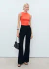 Mango Knit Pocket Sweater Orange