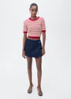 Mango Mimoi Cotton Open Stitch Sweater In Rouge