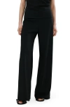 Mango Pull-on Straight Leg Pants In Black