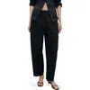 Mango Pull-on Stretch Cotton Pants In Black