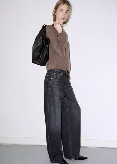 Mango Pull-over 100 % Cachemire Col Montant In Marron Moyen