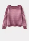 Mango Pull-over À Rayures Lurex In Pink
