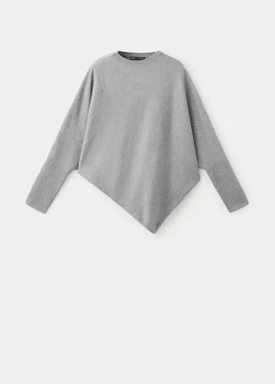 Mango Pull-over Base Asymétrique In Gris Chiné Moyen