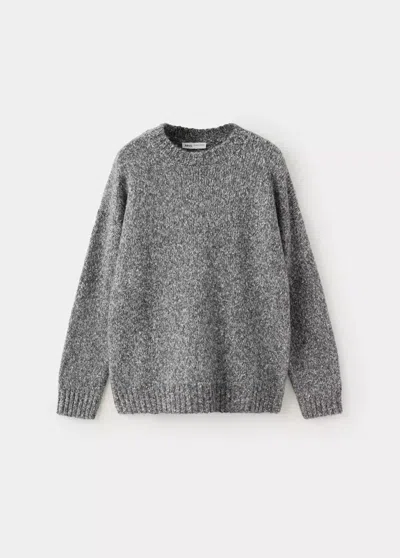 Mango Kids' Pull-over Chiné Col Rond In Gray