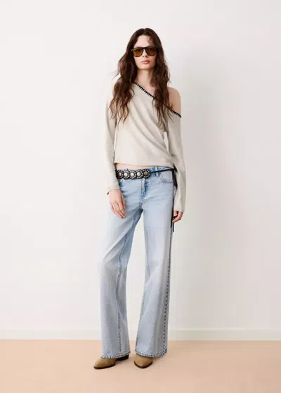 Mango Pull-over Coton Asymétrique In Beige