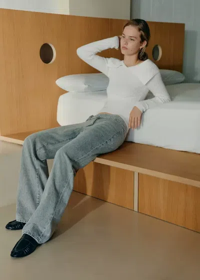 Mango Pull-over Épaules Dénudées In Blanc Cassé