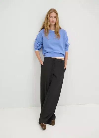 Mango Pull-over Jaspé In Blue