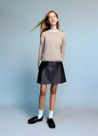 Mango Kids' Pull-over Maille In Brown