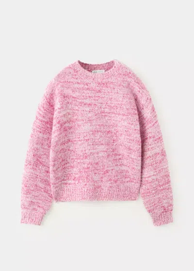 Mango Kids' Pull-over Maille Chinée In Pink
