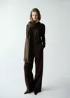 Mango Pull-over Maille Col En V In Brown