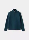 Mango Pull-over Maille Col Montant In Green