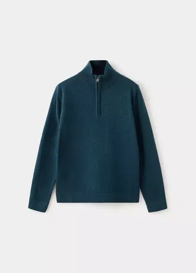 Mango Kids' Pull-over Maille Col Montant In Green
