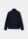 Mango Pull-over Maille Col Montant In Blue