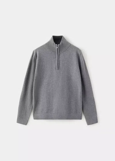 Mango Kids' Pull-over Maille Col Montant In Gray