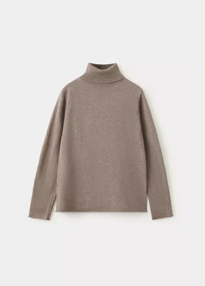 Mango Kids' Pull-over Maille Col Montant In Brown