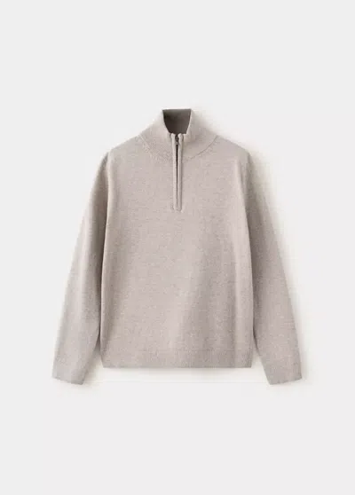 Mango Kids' Pull-over Maille Col Montant In Neutral