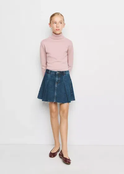 Mango Kids' Pull-over Maille Col Montant In Pink