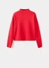 Mango Pull-over Maille Col Montant In Rouge