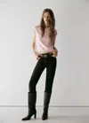 Mango Pull-over Maille Col Polo In Rose Pastel