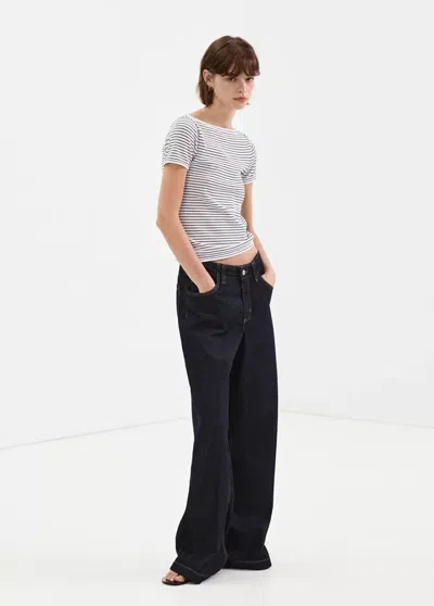 Mango Pull-over Maille Fine Manches Courtes In Multi
