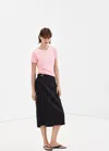 Mango Pull-over Maille Fine Manches Courtes In Pink