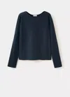 Mango Pull-over Maille Ouvertures In Blue