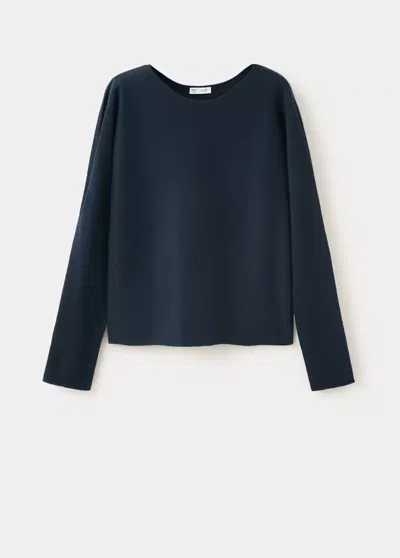 Mango Pull-over Maille Ouvertures In Blue