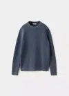 Mango Pull-over Maille Structure In Bleu Nuit