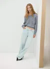 Mango Pull-over Manches Chauve-souris In Gris Chiné Moyen