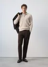 Mango Pull-over Polo Maille Structure In Animal Print