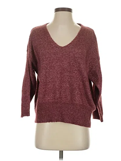 Pre-owned Mango Pullover Sweater In Burgundy