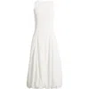 Mango Pumpkin Sleeveless Bubble Hem Midi Dress In White