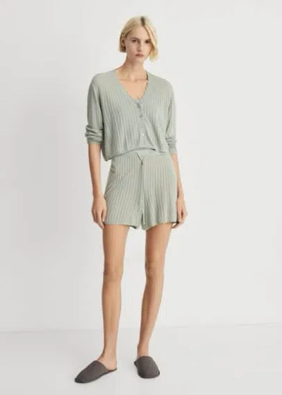 Mango Pyjama Cardigan Aqua Green