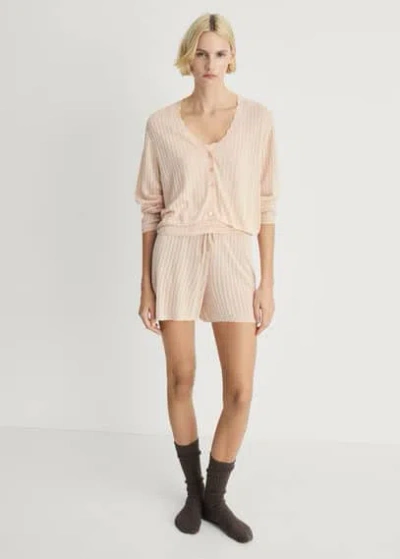 Mango Pyjama Cardigan Salmon