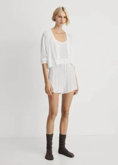 Mango Pyjama Cardigan White