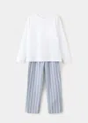 Mango Pyjama Complet À Rayures In Blanc