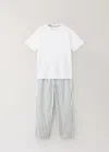 Mango Pyjama Complet À Rayures In Blanc Cassé