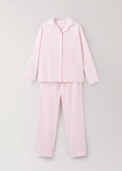Mango Kids' Pyjama Complet Coton Rayures In Rose