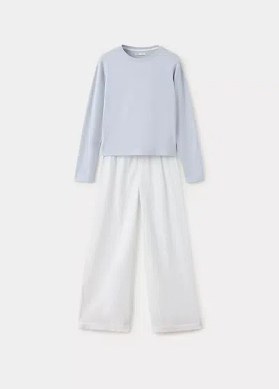 Mango Pyjama Complet Imprimé À Fleurs In Vert D´eau
