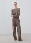 Mango Pyjama Deux Pièces Coton Maille Lâche In Brown