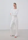 Mango Pyjama Deux Pièces Coton Maille Lâche In White