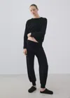 Mango Pyjama Deux Pièces Coton Uni In Noir