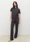 Mango Short-sleeved Micro-modal Pyjama Top Charcoal In Gray