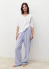 Mango Seersucker Striped Two-piece Pajamas In Blue