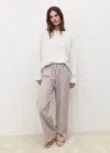 Mango Seersucker Striped Two-piece Pajamas In Neutral